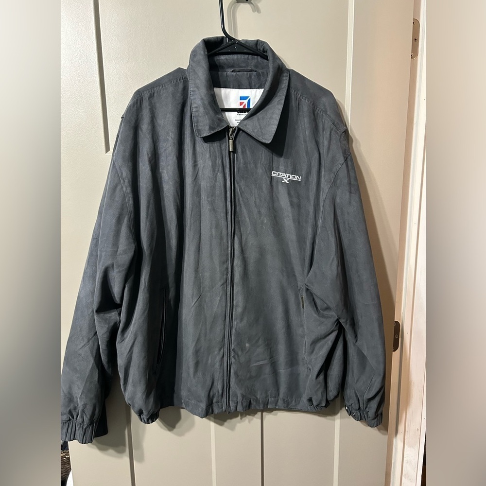 Cessna Citation X jet textron Charcoal Gray Lightweight Zip-Front pilot Jacket